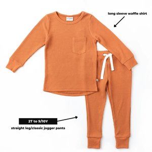 NEW!! Little Bum Bums Boys Brick Waffle Jogger Set 3-6‎ months